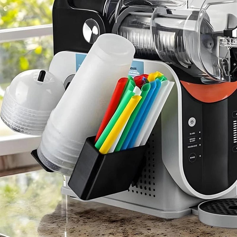 3-in-1 Cup Organizer, Paper Cup Holder Cup Dispenser, Side-Mounted Holder for Cups, Lids & Straws, Universal Storage Accessory Compatible with All Slushie Machine - Image 4